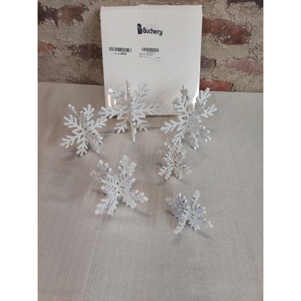 Bucherry 3D White Snowflake Decorations Set Christmas Winter Holiday Decor - Picture 2 of 2